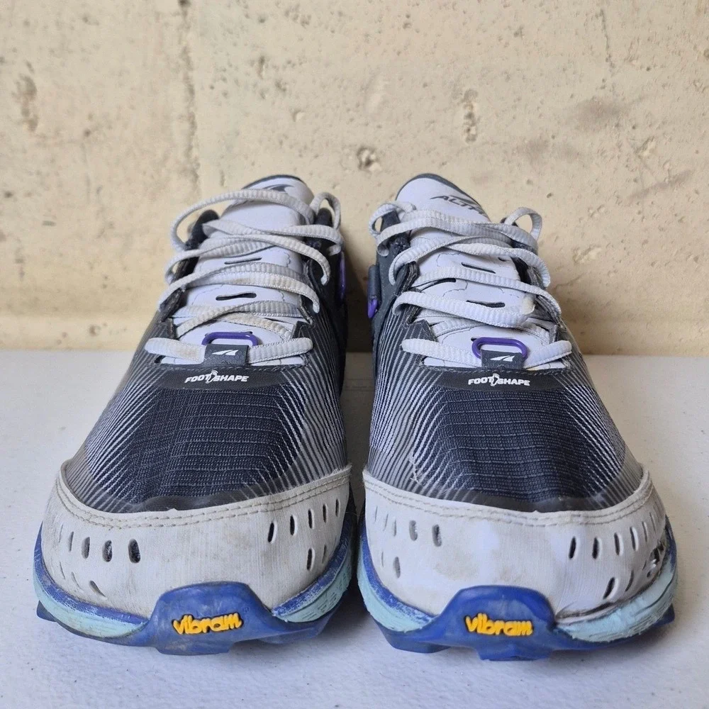 Altra King MT 2 Trail Running Shoes Womens 9.5 Gray Blue Vibram *No Strap*